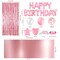 Pink Birthday Party Decoration, Happy Birthday Banner, Rose Gold Fringe Curtain, Foil Tablecloth, Heart Star Foil Confetti Balloons, 10g Table Confetti for Women Girl Birthday Party